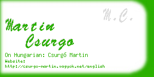 martin csurgo business card